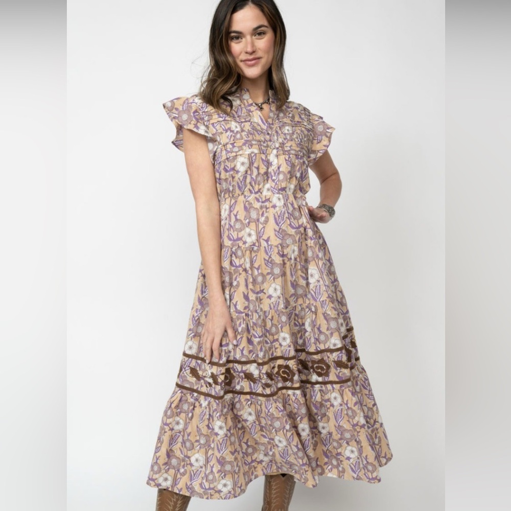 Sister Mary Serena Dress-Floral Purple and Cream Dress